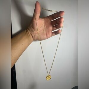 21” OFF-WHITE Yellow Gold Pendant Necklace